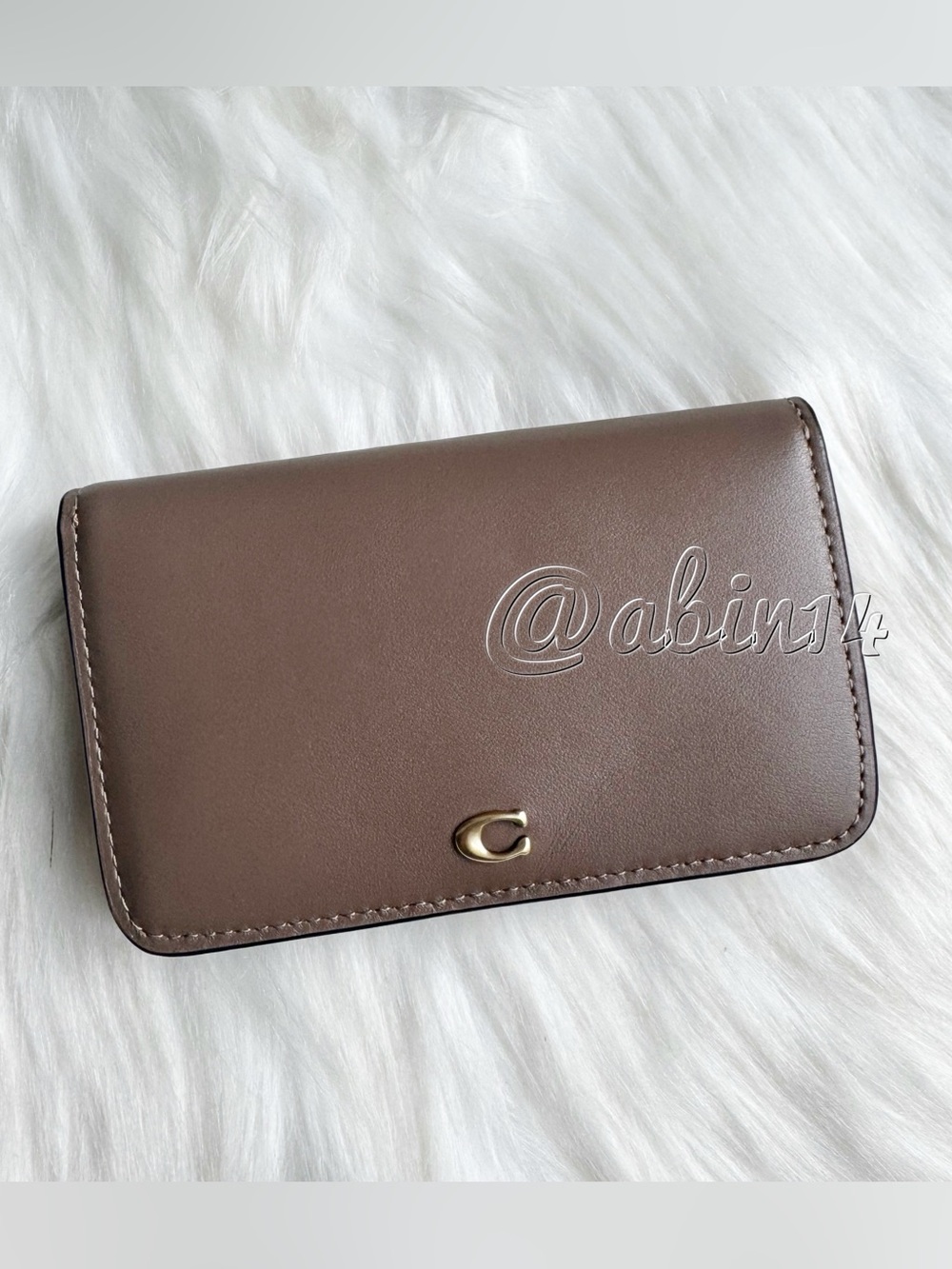 NWT Coach Leather Essential Slim Card Case Dark Stone Discontinued color